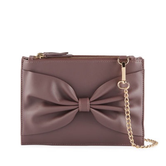Neiman Marcus Handbags - New Neiman Marcus Triple Zip Pouch Bow Crossbody